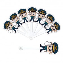 캐릭터 7쪽 포돌이 부채 (기성)