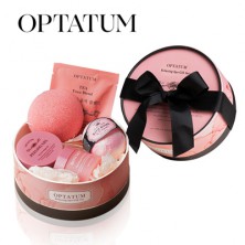 옵타움 OPTATUM 릴랙싱 스파 5종 선물세트(배쓰솔트,배쓰밤,필링젤,스폰지,유자티)