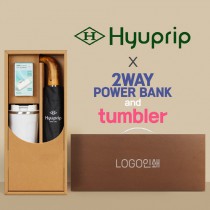 협립 3단 슈퍼 암막 고밀도 원목곡자 완전자동 우양산 +배터리+스마트온도계 카페텀블러-세트