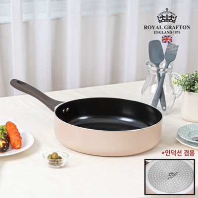 로얄그래프톤 크레마 인덕션겸용(IH) 세라믹코팅 궁중전골팬28cm